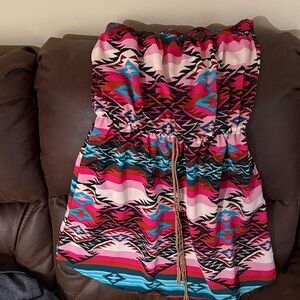 Xhilaration Strapless Dress with Tribal Print